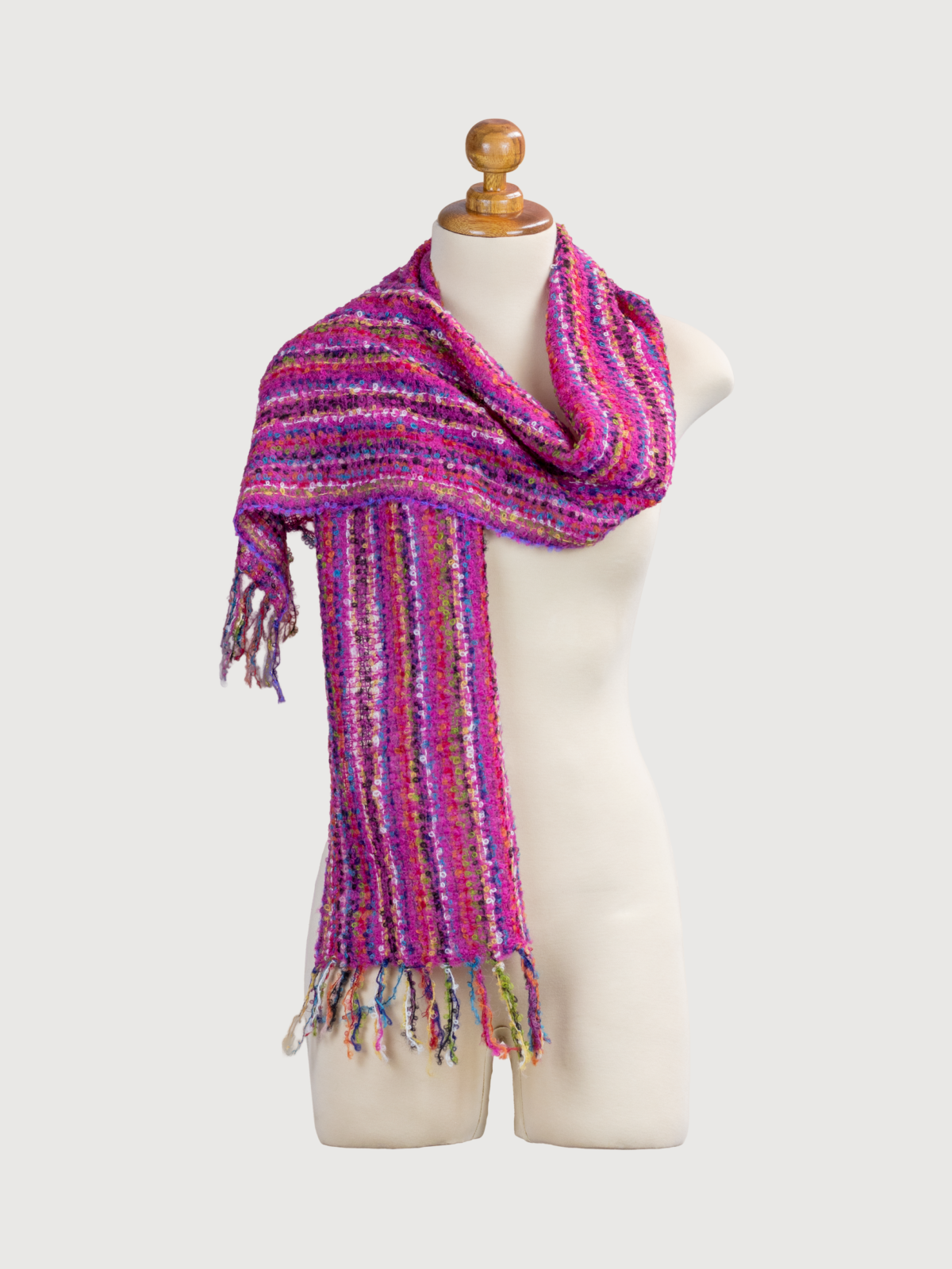 Alpaca Boucle Stripe Scarf  - 5 Pack