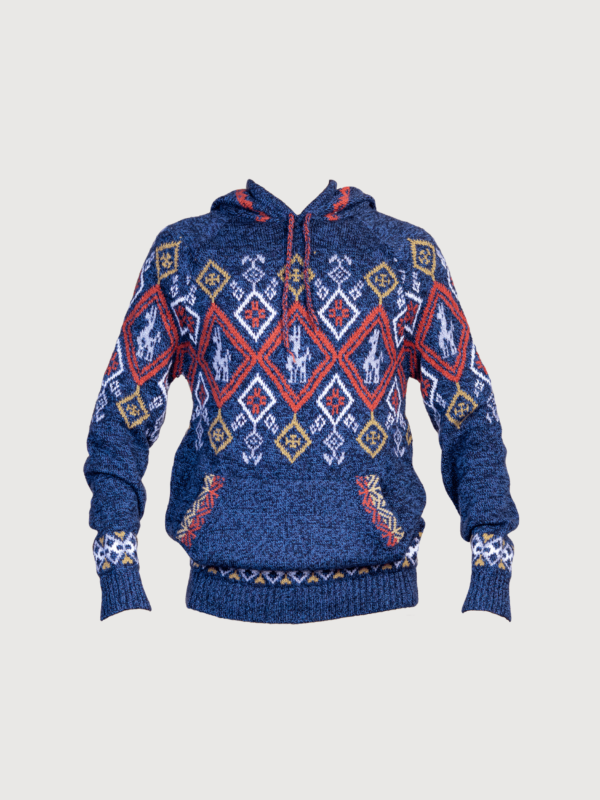 DIAMOND ALPACA SWEATER WITH HOODIE