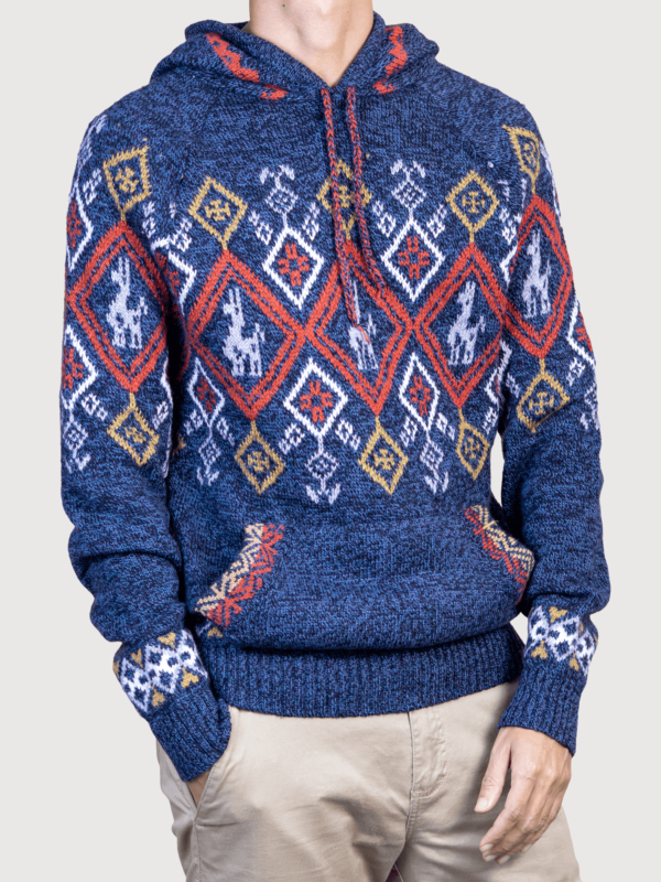 DIAMOND ALPACA SWEATER WITH HOODIE - Image 2